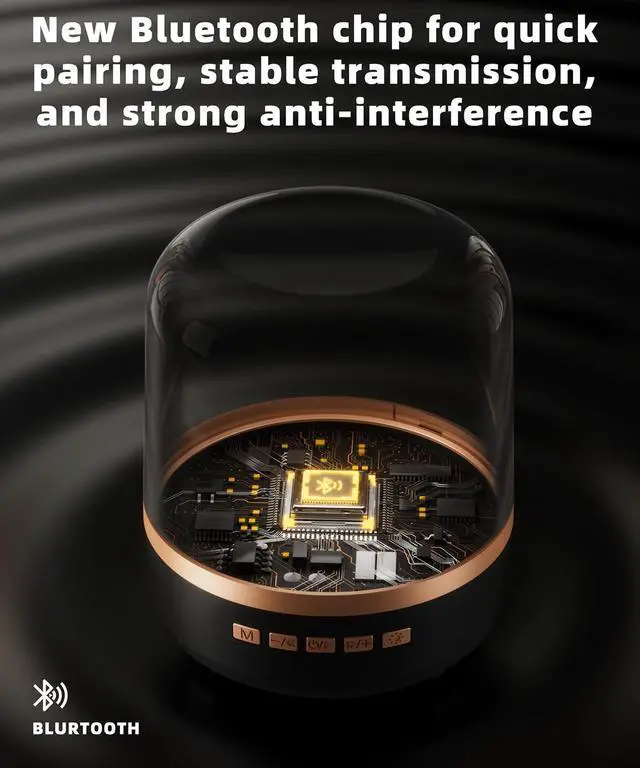 Alt view image 7 of 7 - Bluetooth Speaker with HD Sound and Lights, Portable Wireless, Long-lasting battery life, TWS Pairing, for Home/Party/Outdoor/Travel/Beach, Stocking Stuffers, White Elephant Gifts for Adults (Black)