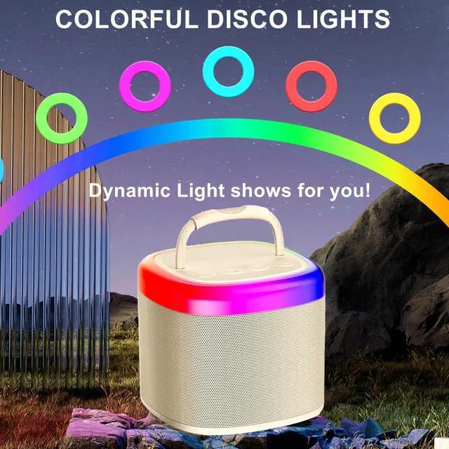 Alt view image 7 of 7 - HWWR Kids Karaoke Machine: Mini Karaoke Machine with Microphone for Home Party, Kids Christmas Halloween Birthday Gifts, Music Toys for Girls Boys Teen Age 3, 4, 5, 6, 7, 8, 9, 10, 11, 12+