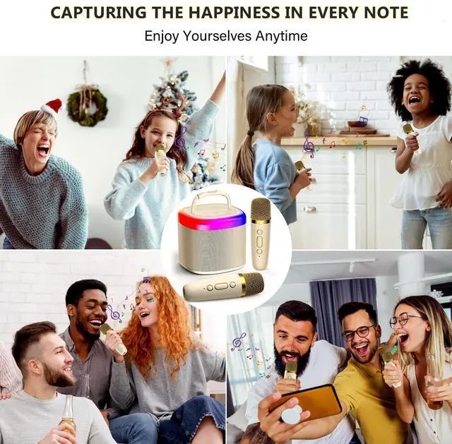 Alt view image 6 of 7 - HWWR Kids Karaoke Machine: Mini Karaoke Machine with Microphone for Home Party, Kids Christmas Halloween Birthday Gifts, Music Toys for Girls Boys Teen Age 3, 4, 5, 6, 7, 8, 9, 10, 11, 12+