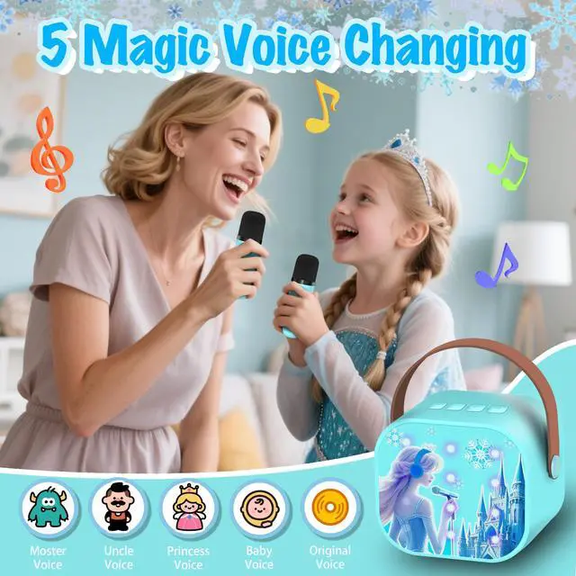 Alt view image 2 of 7 - Frozen Toys for Girls Mini Karaoke Machine for Kids Princess Toys 3 4 5 6 7 8 9 10 Year Old Girl Birthday Gifts Kids Toys Toddler Wireless Microphones