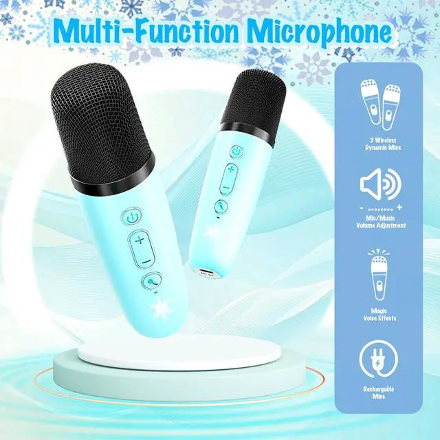 Alt view image 3 of 7 - Frozen Toys for Girls Mini Karaoke Machine for Kids Princess Toys 3 4 5 6 7 8 9 10 Year Old Girl Birthday Gifts Kids Toys Toddler Wireless Microphones