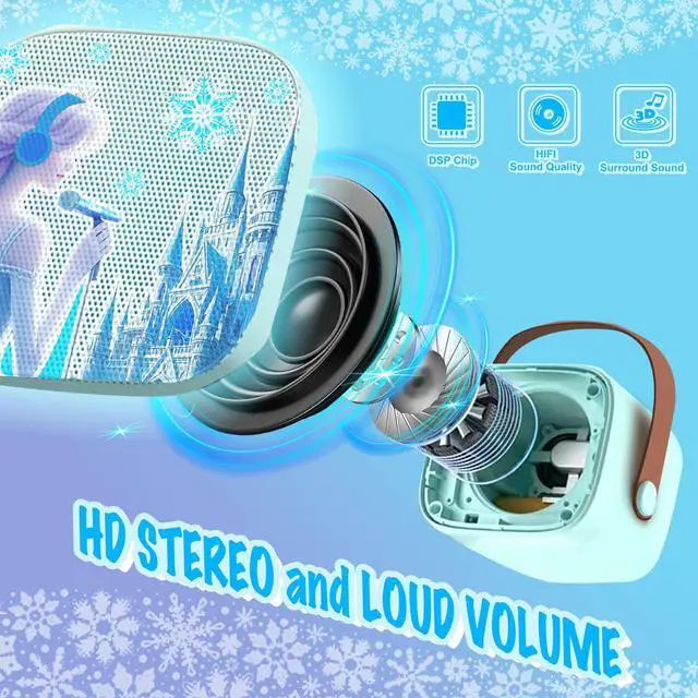 Alt view image 6 of 7 - Frozen Toys for Girls Mini Karaoke Machine for Kids Princess Toys 3 4 5 6 7 8 9 10 Year Old Girl Birthday Gifts Kids Toys Toddler Wireless Microphones