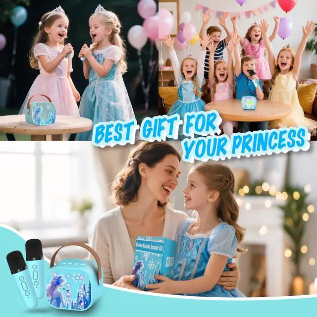 Alt view image 7 of 7 - Frozen Toys for Girls Mini Karaoke Machine for Kids Princess Toys 3 4 5 6 7 8 9 10 Year Old Girl Birthday Gifts Kids Toys Toddler Wireless Microphones