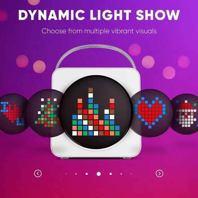 Alt view image 2 of 7 - MASINGO Portable Mini Karaoke Machine for Kids and Adults with Dual Wireless Bluetooth Microphones, Animated LED Display, USB/Aux/MicroSD, Voice Effects, Fun Karaoke Toy for Girls and Boys, Animato S1