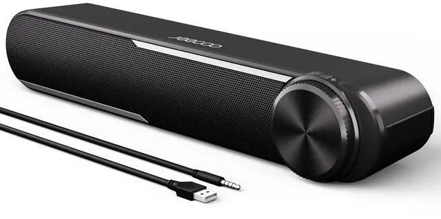 Main image of Jeecoo A30 Wired Computer Speakers PC Soundbar for Monitor - Clear Sound, USB-Powered w/3.5mm AUX, Big Volume Control - Laptop Tablet Compatible
