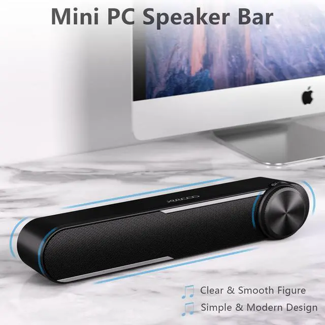 Alt view image 2 of 7 - Jeecoo A30 Wired Computer Speakers PC Soundbar for Monitor - Clear Sound, USB-Powered w/3.5mm AUX, Big Volume Control - Laptop Tablet Compatible
