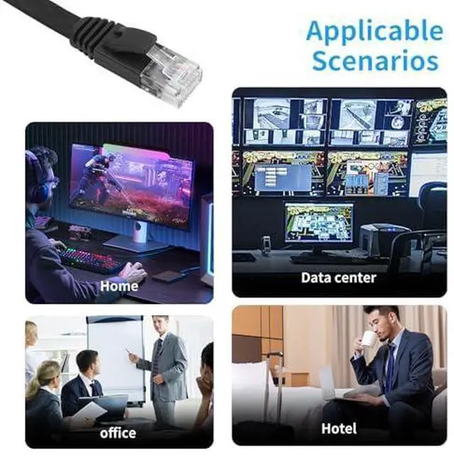 Alt view image 3 of 7 - Iskueal Retractable Ethernet Cable - 3ft Cat6 Flat Network Cable with RJ45 Connectors for High Speed LAN, Internet, Gaming - Compatible with PS4, Router, Switch - 2 Pack.