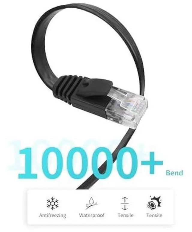 Alt view image 7 of 7 - Iskueal Retractable Ethernet Cable - 3ft Cat6 Flat Network Cable with RJ45 Connectors for High Speed LAN, Internet, Gaming - Compatible with PS4, Router, Switch - 2 Pack.