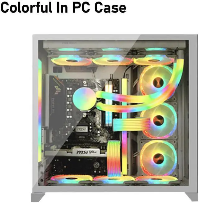 Alt view image 7 of 7 - PC RGB Light Strip for PSU Cables, CL300 5V 3Pin ARGB Sync, Suit for 6Pin 8Pin 12Pin 16Pin 24Pin PSU RGB Cable Extensions, Colorful for PC Case