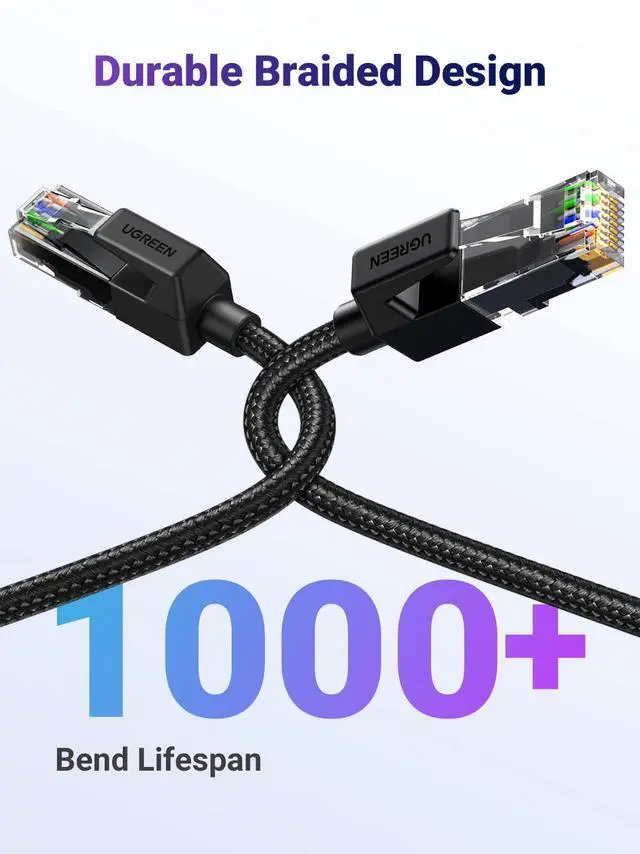 Alt view image 6 of 7 - UGREEN Cat 6 Ethernet Cable Braided Cat6 Gigabit High Speed 1000Mbps Internet Cable RJ45 Shielded Network LAN Cord Compatible for PC PS5 PS4 PS3 Xbox Smart TV Router 6FT
