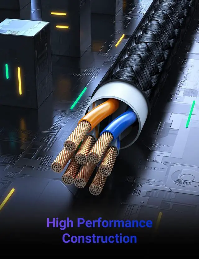 Alt view image 7 of 7 - UGREEN Cat 6 Ethernet Cable Braided Cat6 Gigabit High Speed 1000Mbps Internet Cable RJ45 Shielded Network LAN Cord Compatible for PC PS5 PS4 PS3 Xbox Smart TV Router 6FT