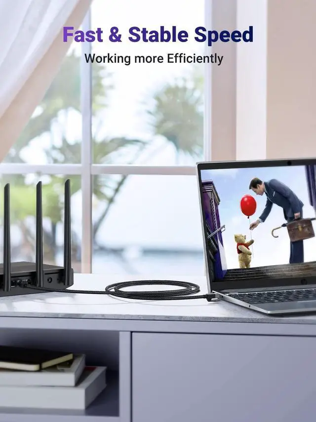 Alt view image 3 of 7 - UGREEN Cat 6 Ethernet Cable Braided Cat6 Gigabit High Speed 1000Mbps Internet Cable RJ45 Shielded Network LAN Cord Compatible for PC PS5 PS4 PS3 Xbox Smart TV Router 6FT