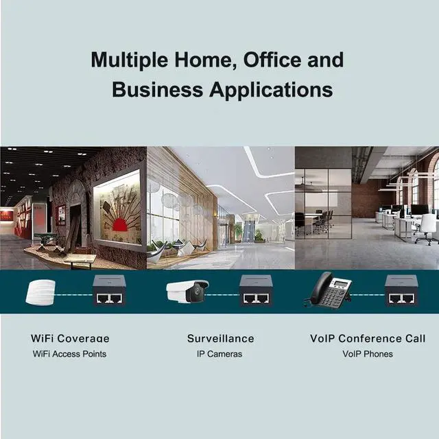 Alt view image 5 of 5 - Gigabit PoE+ Injector, IEEE802.3at / 802.3af, 30W Power Ethernet PoE Adapter Replacement of UBIQUITI POE Injector U-POE-at, TPE-115GI, TL-PoE160S, 10/100/1000Mbps, Up to 100M (328ft)