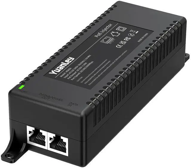 Main image of Gigabit PoE Injector 60W, PoE++ Injector Converts Non-PoE to PoE++ Network, IEEE 802.3at/af, 10/100/1000Mbps PoE Adapter, Distances Up to 325 Feet, Plug & Play, Wall-Mounted