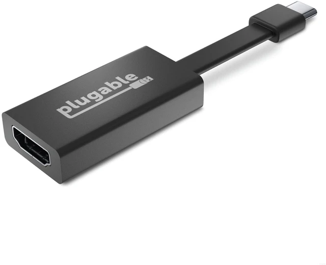 Main image of Plugable USB C to HDMI Adapter 4K 30Hz, Thunderbolt to HDMI Adapter | Compatible with iPhone 15/16, MacBook Pro, Windows, Chromebooks, 2018+ iPad Pro, Surface ARM, USB4 Ports and More, Driverless