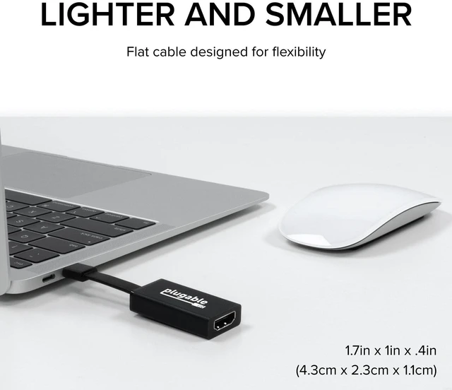 Alt view image 4 of 6 - Plugable USB C to HDMI Adapter 4K 30Hz, Thunderbolt to HDMI Adapter | Compatible with iPhone 15/16, MacBook Pro, Windows, Chromebooks, 2018+ iPad Pro, Surface ARM, USB4 Ports and More, Driverless