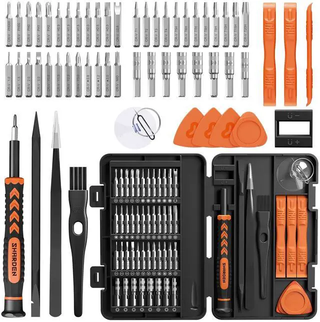 Main image of SHARDEN 58 in 1 Small Precision Screwdriver Set Magnetic Mini Screwdriver Set with Case Professional Electronic Tools Kit for iPhone, MacBook, Computer, Laptop, PC, RC, PS4, Xbox, Eyeglasses, Watch