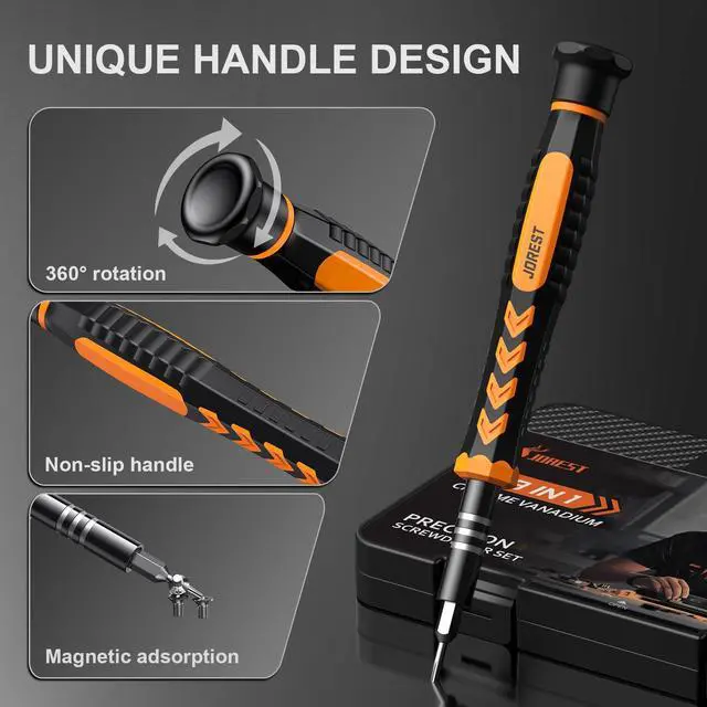 Alt view image 2 of 7 - JOREST 59Pcs Small Precision Screwdriver Set with Torx T5, T6, T8, Mini Repair Tool Kit for Macbook, Computer, Laptop, iPhone, PS4 PS5, Xbox, Switch, Eyeglasses, Watch, PC, Ring Doorbell, Electronic