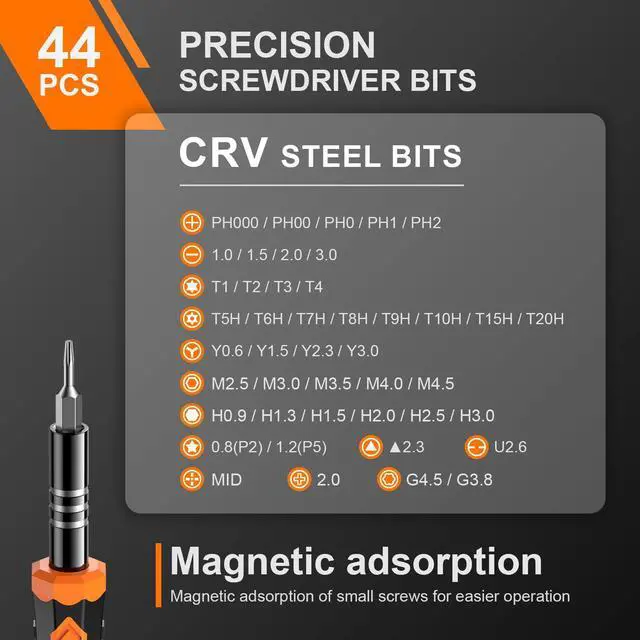Alt view image 4 of 7 - JOREST 59Pcs Small Precision Screwdriver Set with Torx T5, T6, T8, Mini Repair Tool Kit for Macbook, Computer, Laptop, iPhone, PS4 PS5, Xbox, Switch, Eyeglasses, Watch, PC, Ring Doorbell, Electronic