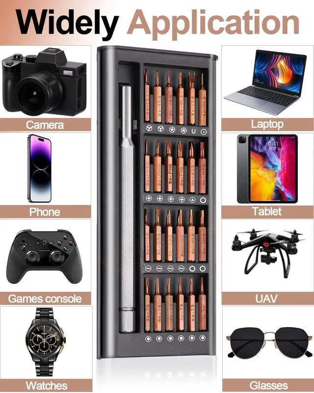 Alt view image 6 of 7 - Dndo Small Precision Screwdriver Set 25-in-1 Professional Magnetic Mini Repair Tool Kit for Laptop, Phone, PC, MacBook, Tablet, Computer, PS5, PS4, Xbox, Electronic, Glasses, Watch