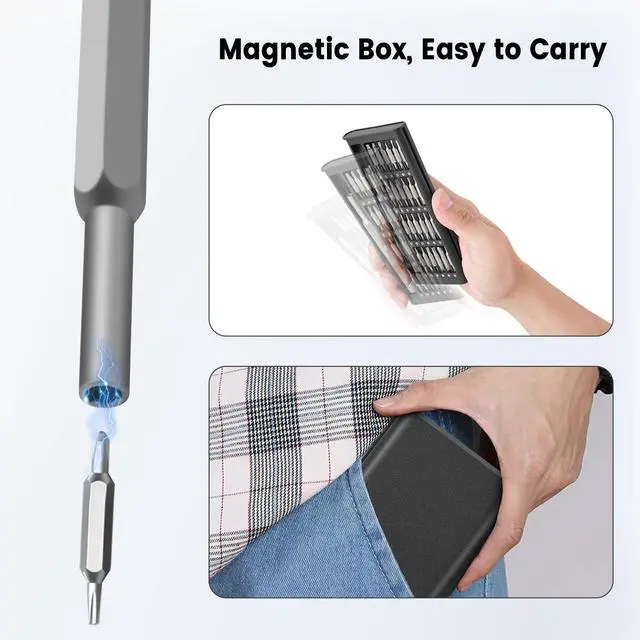 Alt view image 5 of 7 - LOPLANE 49-in-1 Precision Screwdriver Set, Tiny Torx Screwdriver Fits Glasses, Magnetic Repair Tool Kit For Laptop, Iphone, Macbook, Tablet, Computer, Ps5, Electronics, Watch, Xbox, Camera