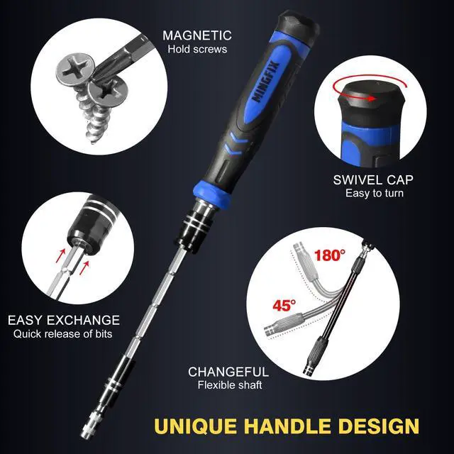 Alt view image 4 of 7 - Small Precision Screwdriver Set with 103 Multi Bits, MINGFIX 115 in 1 Magnetic Repair Tool Kit for MacBook,Laptop,PC,Computers, iPhone, Electronics,PS5,PS4,Nintendo Switch, Xbox,Watches & Eye Glasses