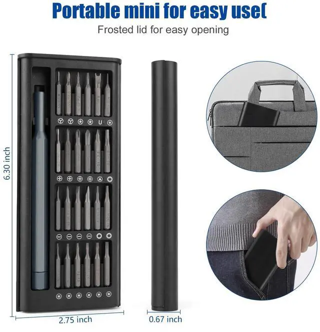Alt view image 4 of 7 - 24-in-1 Precision Screwdriver Set, Boogom Small Screwdriver Magnetic Set, Mini Carrying Repair Kit for Cameras, Laptops, Cell Phones, Eyeglasses, Game Consoles, Watches