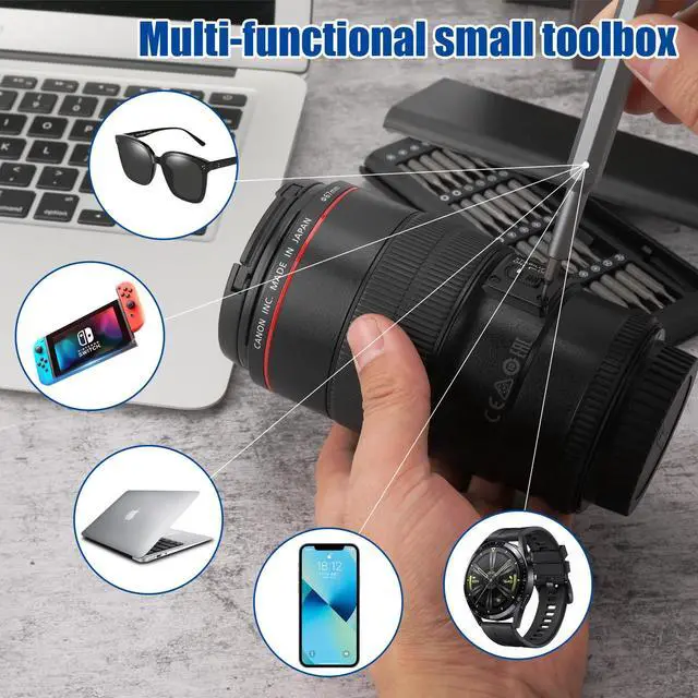 Alt view image 6 of 7 - 24-in-1 Precision Screwdriver Set, Boogom Small Screwdriver Magnetic Set, Mini Carrying Repair Kit for Cameras, Laptops, Cell Phones, Eyeglasses, Game Consoles, Watches