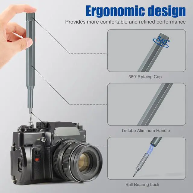 Alt view image 5 of 7 - 24-in-1 Precision Screwdriver Set, Boogom Small Screwdriver Magnetic Set, Mini Carrying Repair Kit for Cameras, Laptops, Cell Phones, Eyeglasses, Game Consoles, Watches