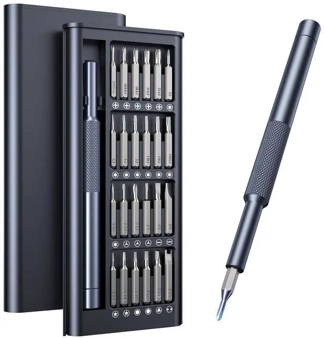 Main image of AXTH 25-in-1 Small Precision Screwdriver Set, Professional Magnetic Mini Repair Tool Kit for Phone, Computer, Watch, Laptop, Macbook, Ring Doorbell, Eyeglass, Electronic, [Bearing Steel] Screw Driver