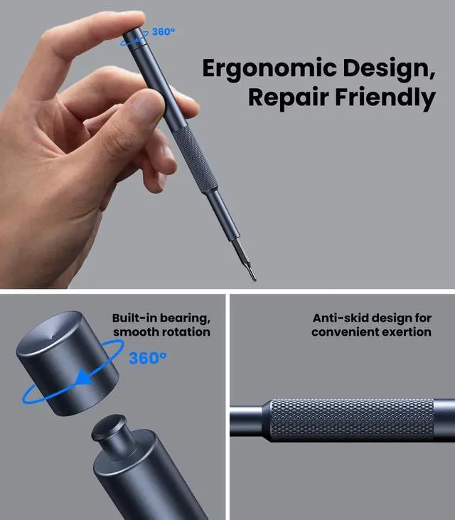 Alt view image 5 of 7 - AXTH 25-in-1 Small Precision Screwdriver Set, Professional Magnetic Mini Repair Tool Kit for Phone, Computer, Watch, Laptop, Macbook, Ring Doorbell, Eyeglass, Electronic, [Bearing Steel] Screw Driver