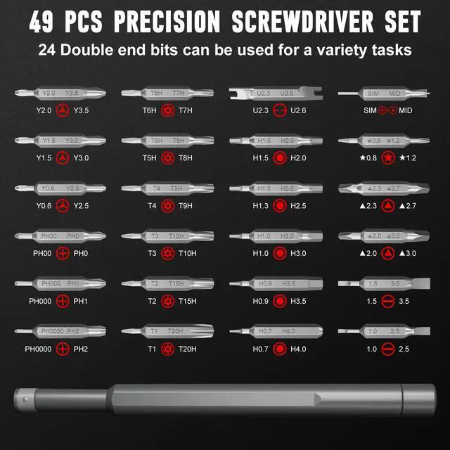 Alt view image 2 of 7 - SHARDEN Precision Screwdriver Set, 60 in 1 Screw Driver Set Kit with Torx, Phillips, Flathead, Mini Repair Tools Kit for Laptop, Phone, MacBook, Computer, Electronics, Glasses, Watch