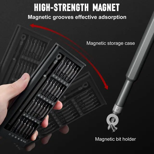 Alt view image 3 of 7 - SHARDEN Precision Screwdriver Set, 60 in 1 Screw Driver Set Kit with Torx, Phillips, Flathead, Mini Repair Tools Kit for Laptop, Phone, MacBook, Computer, Electronics, Glasses, Watch