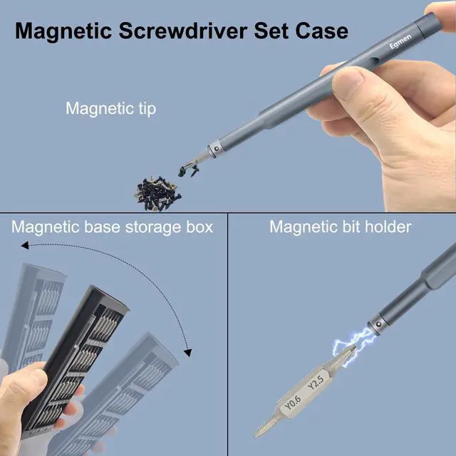 Alt view image 4 of 7 - 49 in 1 Precision Screwdriver Set, Egmen Small Screwdriver Set, Mini Magnetic Screw Driver Set with Case Repair Tool Kit for Doorbell, Glasses, Watch, Computer, PC, Jewelers, Laptop, PS5, Macbook, PS4