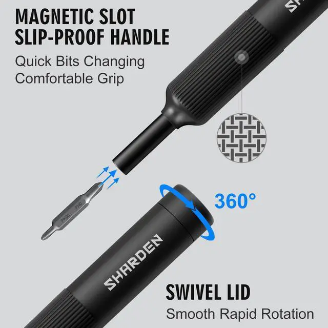 Alt view image 3 of 7 - Sharden 27-in-1 Precision Screwdriver Set Multi Bit Small Screwdriver Magnetic Mini Screwdriver Set Pen Style Manual Repair Tool Kit For Eyeglass, Watch, Computer, Jewelers, Laptop, Electronics, Phone