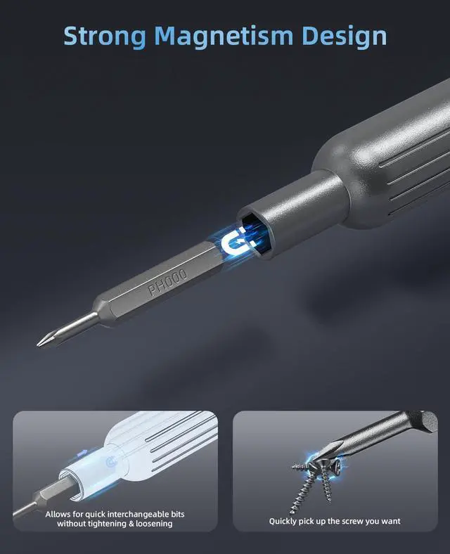 Alt view image 3 of 7 - 31 in 1 Magnetic Screwdriver Set, Precision Screwdriver Set, Multi Bit Reapair Tool Kit for Laptop, Cell Phone, PC, MacBook, Tablet, Computer, PS5, PS4, Electronic, Glasses, Watch