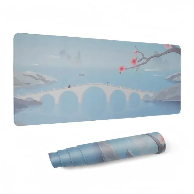 Main image of Rectangle XL Blue Gaming Mouse pad/Desk matStitched EdgesWaterproof Comfortable Mouse pad with Non-Slip Rubber Base for Computer | Laptop | Office & Home | 31.5x11.8in