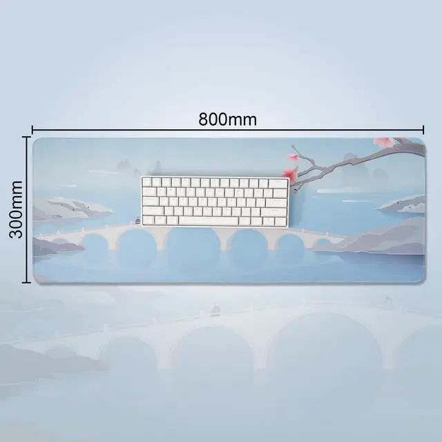 Alt view image 2 of 6 - Rectangle XL Blue Gaming Mouse pad/Desk matStitched EdgesWaterproof Comfortable Mouse pad with Non-Slip Rubber Base for Computer | Laptop | Office & Home | 31.5x11.8in