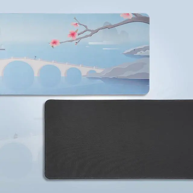 Alt view image 3 of 6 - Rectangle XL Blue Gaming Mouse pad/Desk matStitched EdgesWaterproof Comfortable Mouse pad with Non-Slip Rubber Base for Computer | Laptop | Office & Home | 31.5x11.8in