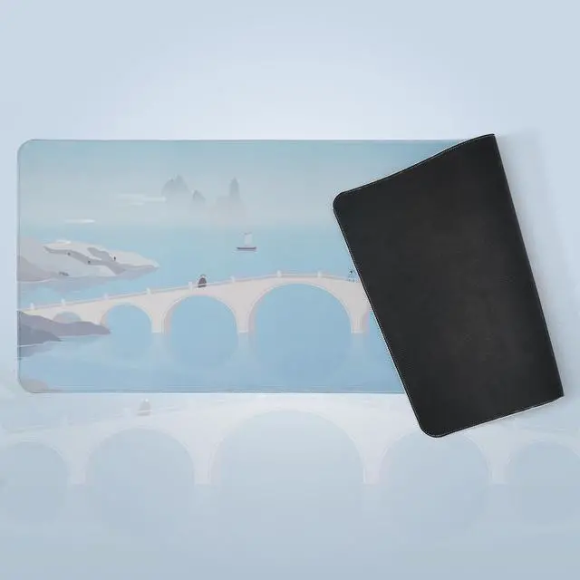 Alt view image 6 of 6 - Rectangle XL Blue Gaming Mouse pad/Desk matStitched EdgesWaterproof Comfortable Mouse pad with Non-Slip Rubber Base for Computer | Laptop | Office & Home | 31.5x11.8in