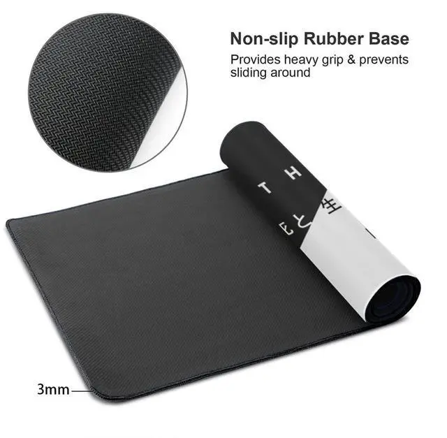 Alt view image 3 of 5 - Black and White Cherry Blossom Mouse Pad Gaming Large Mouse Pad Japanese XL Mousepad Extended Long Big Desk Mat Stitched Edges Non-Slip Rubber Base Mice Pad 31.5 X 11.8 Inch