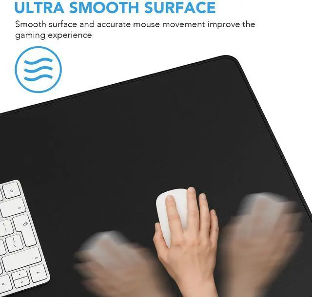 Alt view image 2 of 7 - Large Gaming Mouse Pad with Non-Slip Rubber Base, Waterproof Extra Large Desk Mousepad with Stitched Edges, XXL Computer Long Keyboard Mouse Mat for Gamer, Office & Home, 31.5" x 15.7", Black