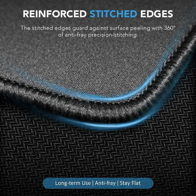 Alt view image 3 of 7 - Large Gaming Mouse Pad with Non-Slip Rubber Base, Waterproof Extra Large Desk Mousepad with Stitched Edges, XXL Computer Long Keyboard Mouse Mat for Gamer, Office & Home, 31.5" x 15.7", Black