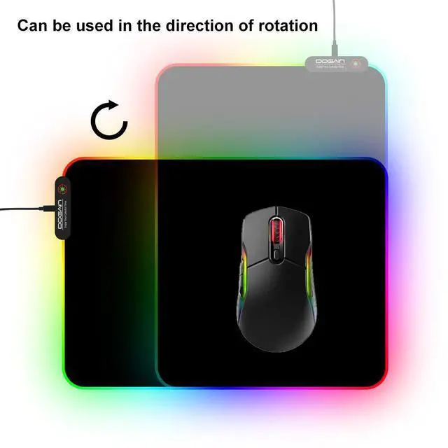 Alt view image 3 of 7 - RGB Gaming Mouse Pad with 11 RGB Light up Modes,LED Gaming Pad,Non-Slip Rubber Based Computer Mice mat Medium Size(13.7 x 10.3)