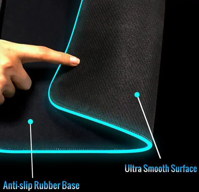 Alt view image 7 of 7 - RGB Gaming Mouse Pad with 11 RGB Light up Modes,LED Gaming Pad,Non-Slip Rubber Based Computer Mice mat Medium Size(13.7 x 10.3)