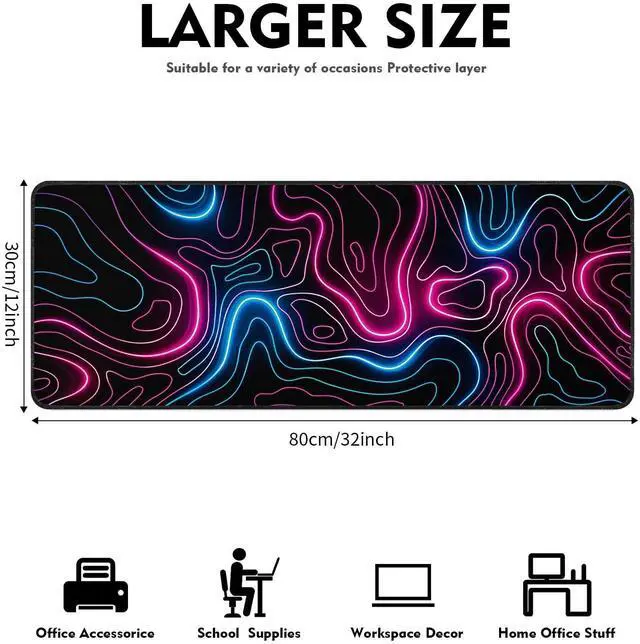 Alt view image 4 of 7 - eulps Gaming Mouse Pad, Large Mouse Pad, Desk Mat Extended Mousepad, with Non-Slip Rubber Base Desk Pad for Home Office, 31.5 X 11.8 (07)