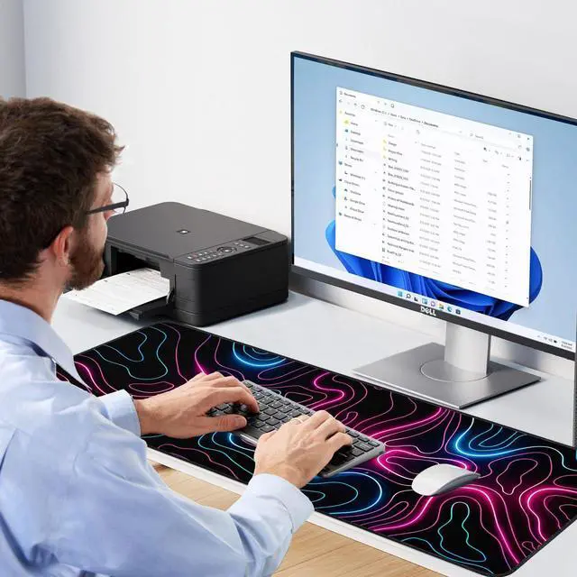 Alt view image 6 of 7 - eulps Gaming Mouse Pad, Large Mouse Pad, Desk Mat Extended Mousepad, with Non-Slip Rubber Base Desk Pad for Home Office, 31.5 X 11.8 (07)