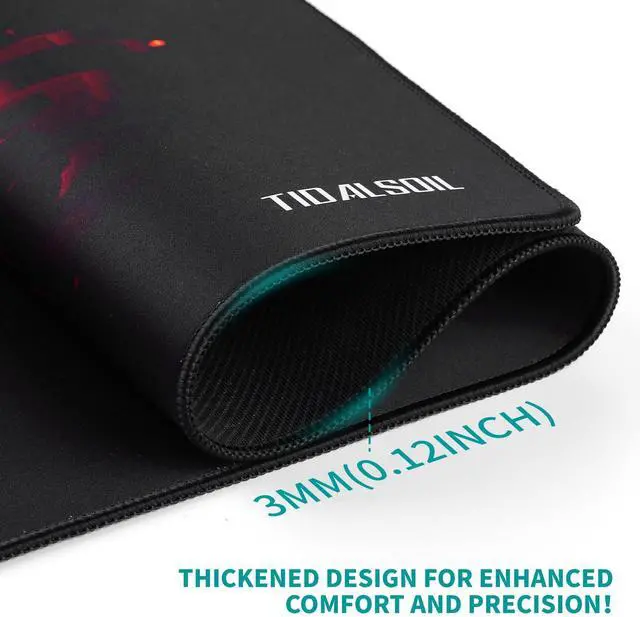 Alt view image 4 of 7 - TIDALSOIL Large Gaming Mouse Pad 35.4 x 15.7 Inch  Oversized Extended Desk Pad with Non-Slip Base, Stitched Edges Mousepad, Smooth Surface for Keyboard, Mouse, Office, Gaming and Work