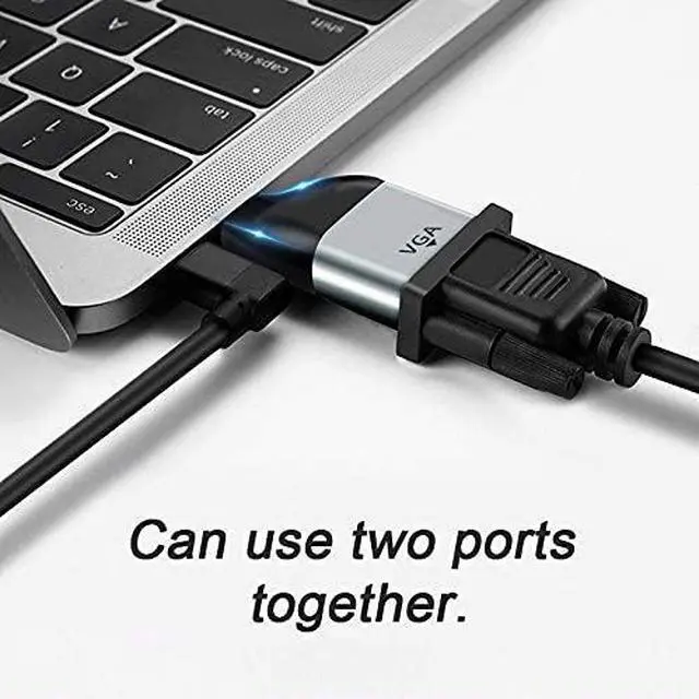 Alt view image 5 of 7 - Vszerda USB C to VGA Adapter VGA to USB Type C Cable Monitor Adapter for Tablet Phone Laptop 1080p 60hz