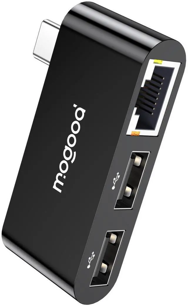 Main image of MOGOOD USB C to Ethernet Adapter, Type-C Gigabit Ethernet Adapter, 3 in 1 USB C (Thunderbolt 4/3 Compatible) to RJ45 LAN Network Dongle for MacBook Air/Pro, XPS, iPhone 16/15, Samsung Galaxy S25/24